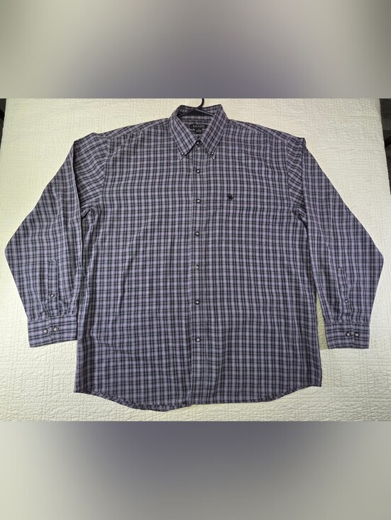 Knights Sportswear Other - Knights Sportswear Men's L Long Sleeve Button Down Shirt Purple Plaid Casual